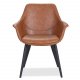 HOUSE OF SANDER Signe spisebordstol, med armlener - konjakkfarget PU-skinn med sorte ben