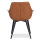 HOUSE OF SANDER Signe spisebordstol, med armlener - konjakkfarget PU-skinn med sorte ben