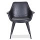 HOUSE OF SANDER Signe spisebordstol, med armlener - svart PU-skinn med sorte ben