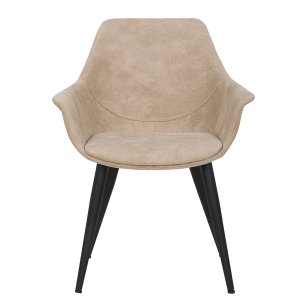 HOUSE OF SANDER Signe spisebordsstol, m. armln - taupefarvet imiteret ruskind m. sorte ben