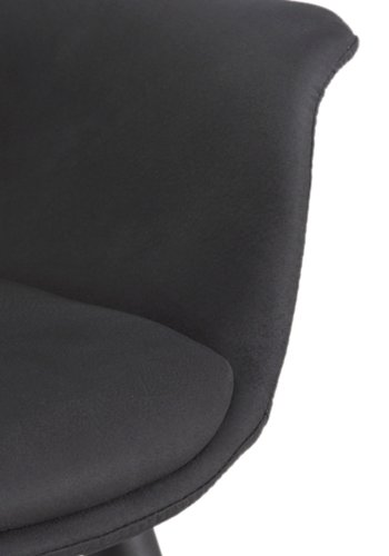 HOUSE OF SANDER Signe spisebordstol, m. armlener - antrasittgr imitert semsket skinn og stl