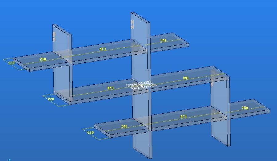 FUNZI LIVING Halic vegghylle - eik melamin