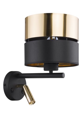 TK Hilton vglampe - guld metal og sort stof