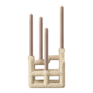 VILLA COLLECTION Ljungljushllare, för 4 kronljus - äkta polyresin (21x21)