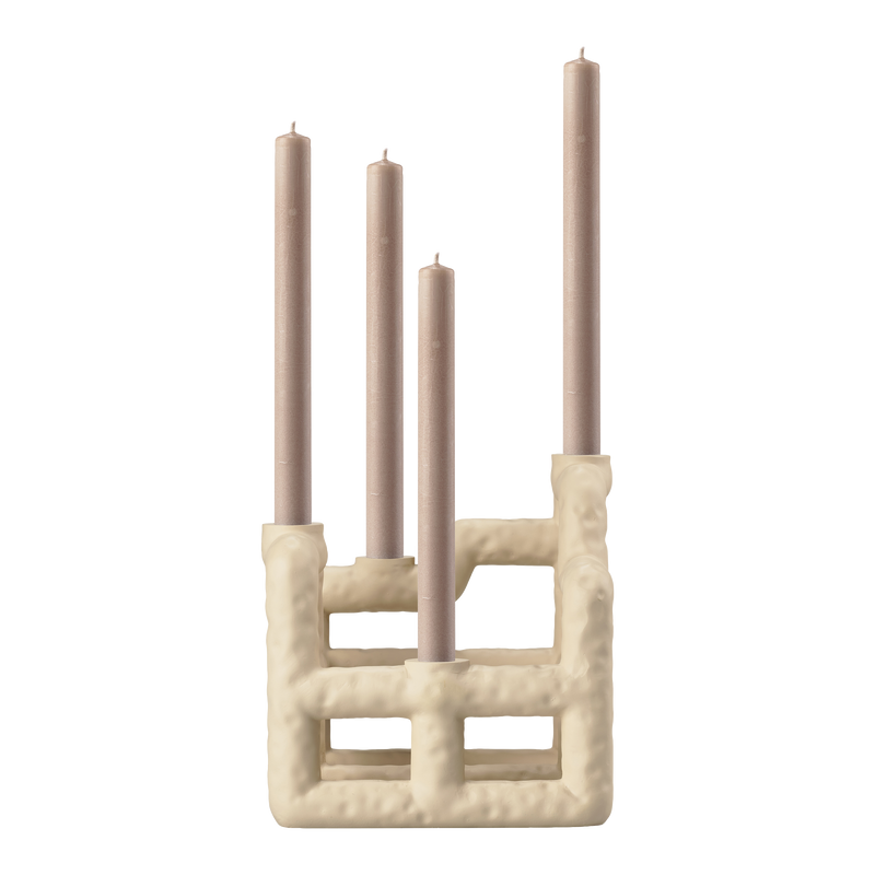 VILLA COLLECTION Heather lysestake, for 4 kronlys - ekte polyresin (21x21)