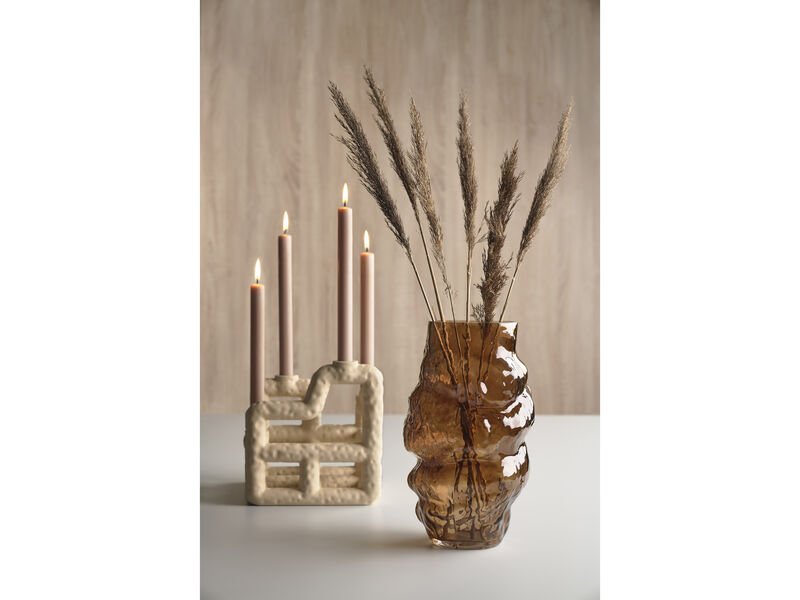 VILLA COLLECTION Heather lysestake, for 4 kronlys - ekte polyresin (21x21)