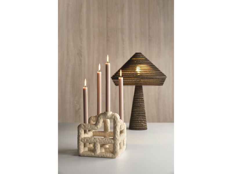 VILLA COLLECTION Heather lysestake, for 4 kronlys - ekte polyresin (21x21)