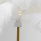 KARE DESIGN Feather Palm gulvlampe - hvit strutsefjr og messingstl