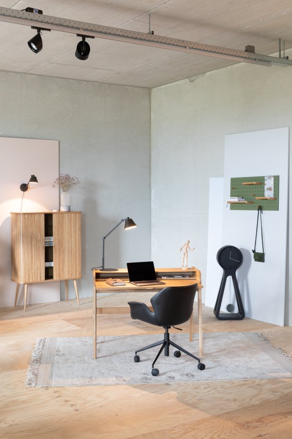 ZUIVER Barbier skrivebord, m. 1 dr og 2 rom - finer av naturlig ask og asketre (110x77)