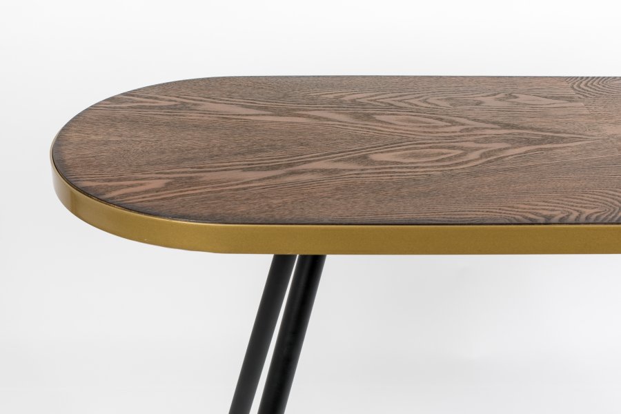 WHITE LABEL LIVING Denise konsollbord, ovalt - brun ask finer og metall (121x41)