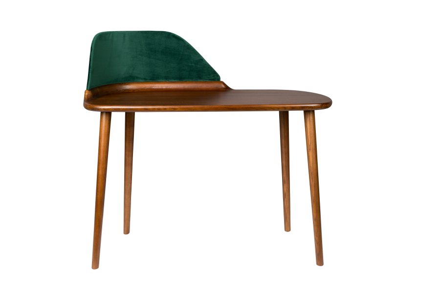 DUTCHBONE Finn Schreibtisch, rechteckig – Polyester und braunes Eschenholz (110 x 57)