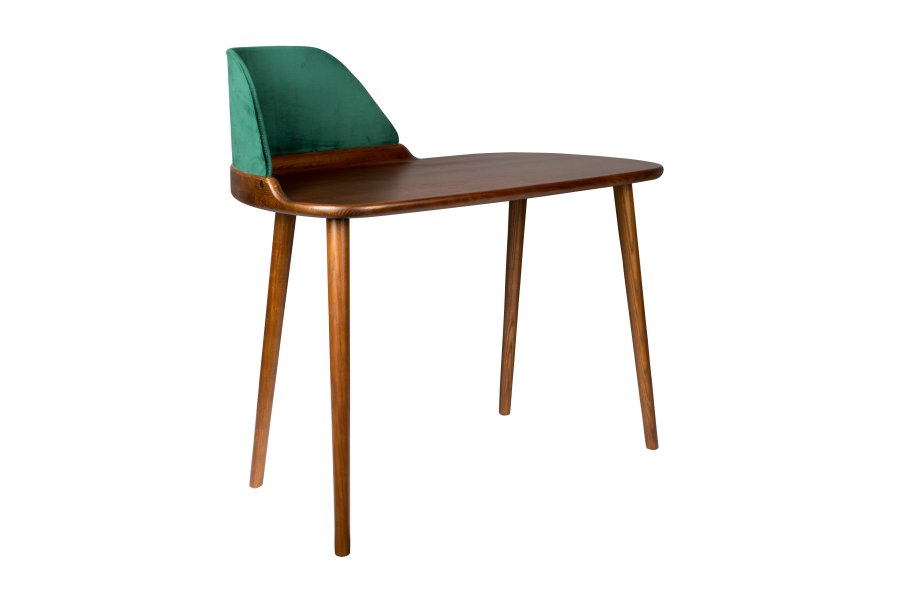 DUTCHBONE Finn Schreibtisch, rechteckig – Polyester und braunes Eschenholz (110 x 57)