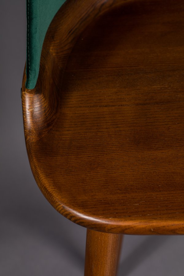 DUTCHBONE Finn Schreibtisch, rechteckig – Polyester und braunes Eschenholz (110 x 57)