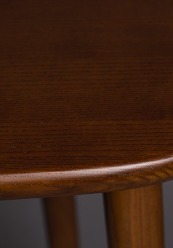 DUTCHBONE Finn Schreibtisch, rechteckig – Polyester und braunes Eschenholz (110 x 57)