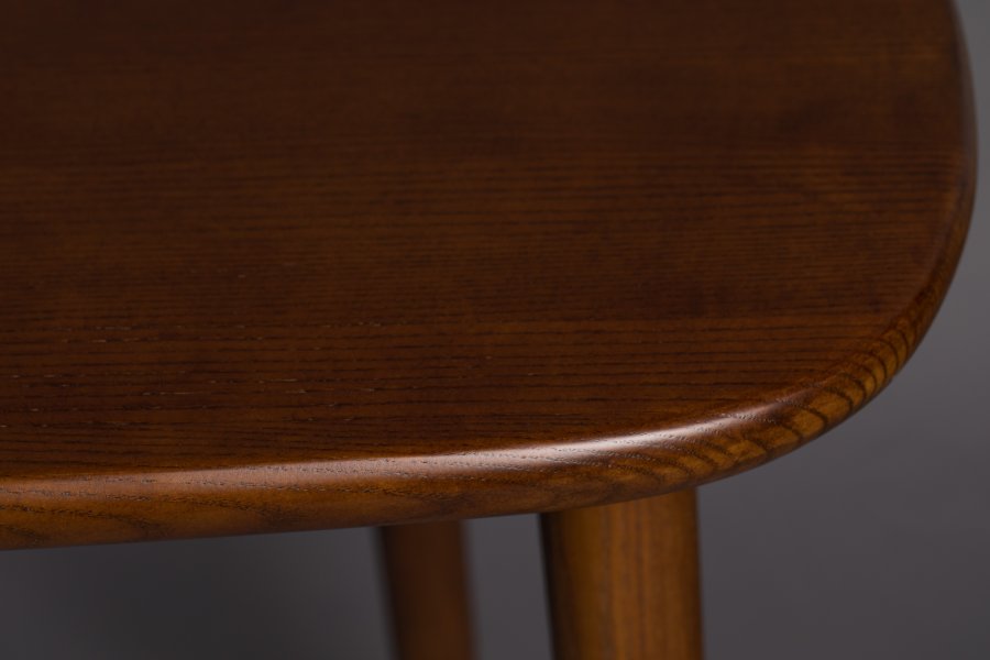 DUTCHBONE Finn Schreibtisch, rechteckig – Polyester und braunes Eschenholz (110 x 57)