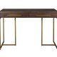 DUTCHBONE Class Konsolentisch, mit 2 Schubladen – braunes Holz und goldener Stahl (120 x 45)