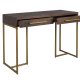DUTCHBONE Class Konsolentisch, mit 2 Schubladen – braunes Holz und goldener Stahl (120 x 45)