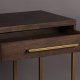 DUTCHBONE Class Konsolentisch, mit 2 Schubladen – braunes Holz und goldener Stahl (120 x 45)