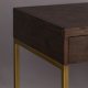 DUTCHBONE Class Konsolentisch, mit 2 Schubladen – braunes Holz und goldener Stahl (120 x 45)