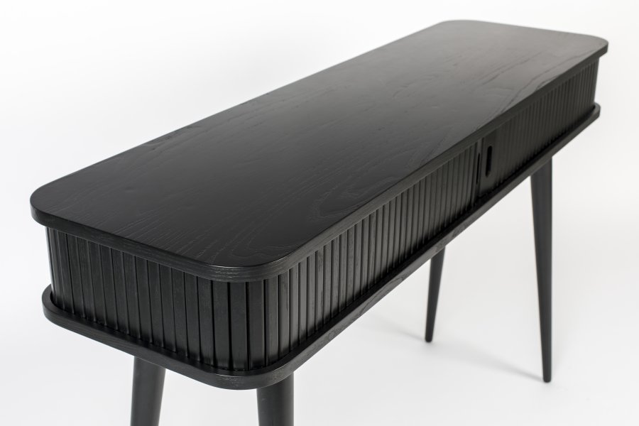 ZUIVER Barbier konsollbord, m. 2 skyvedrer - svart eikefiner og gummitre (120x35)