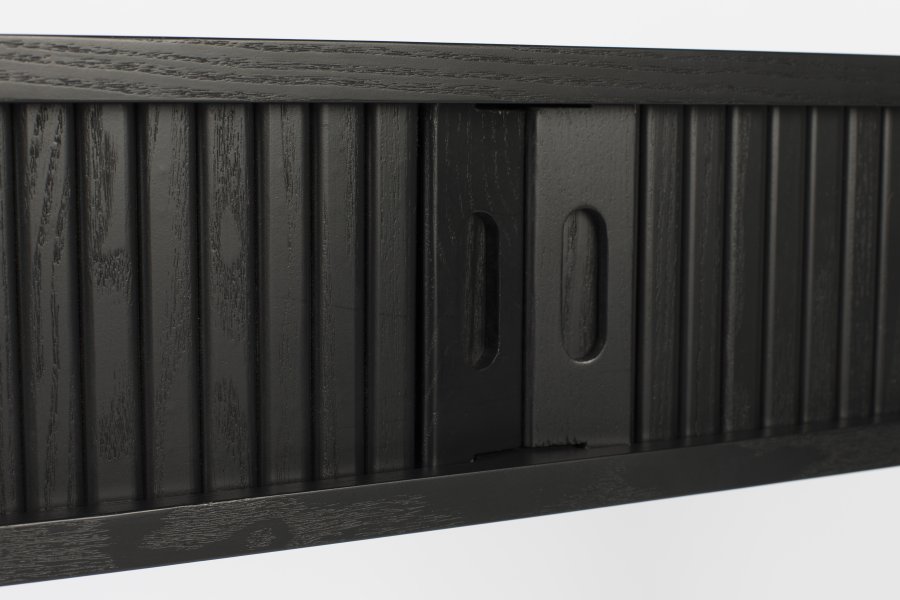 ZUIVER Barbier konsollbord, m. 2 skyvedrer - svart eikefiner og gummitre (120x35)