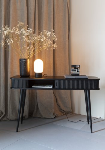 ZUIVER Barbier konsollbord, m. 2 skyvedrer - svart eikefiner og gummitre (120x35)