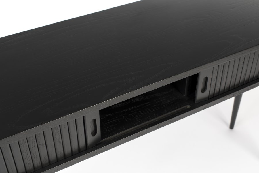 ZUIVER Barbier konsollbord, m. 2 skyvedrer - svart eikefiner og gummitre (120x35)