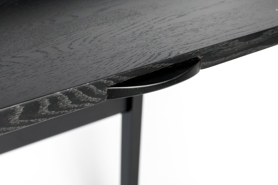 ZUIVER Barbier skrivebord, m. 1 borddr og 2 rom - svart eikefiner og gummitre (110x61)