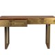 DUTCHBONE Volan konsollbord, m. 2 skuffer - brunt mangotre og messingjern (140x50)