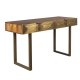 DUTCHBONE Volan konsollbord, m. 2 skuffer - brunt mangotre og messingjern (140x50)