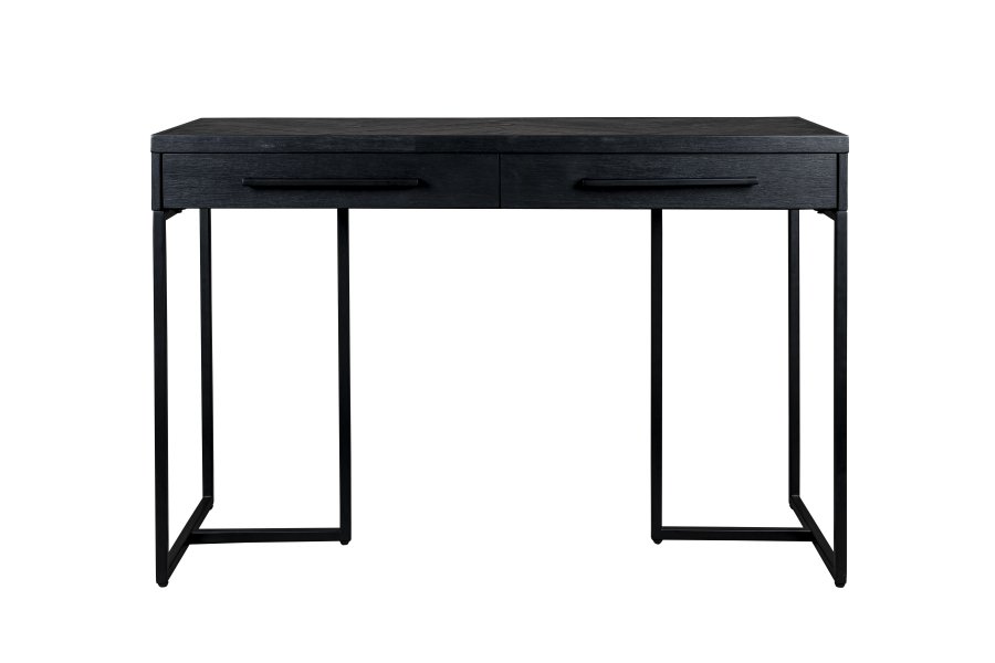 DUTCHBONE Class Konsolentisch, mit 2 Schubladen – schwarzes Holz und schwarzer Stahl (120 x 45)