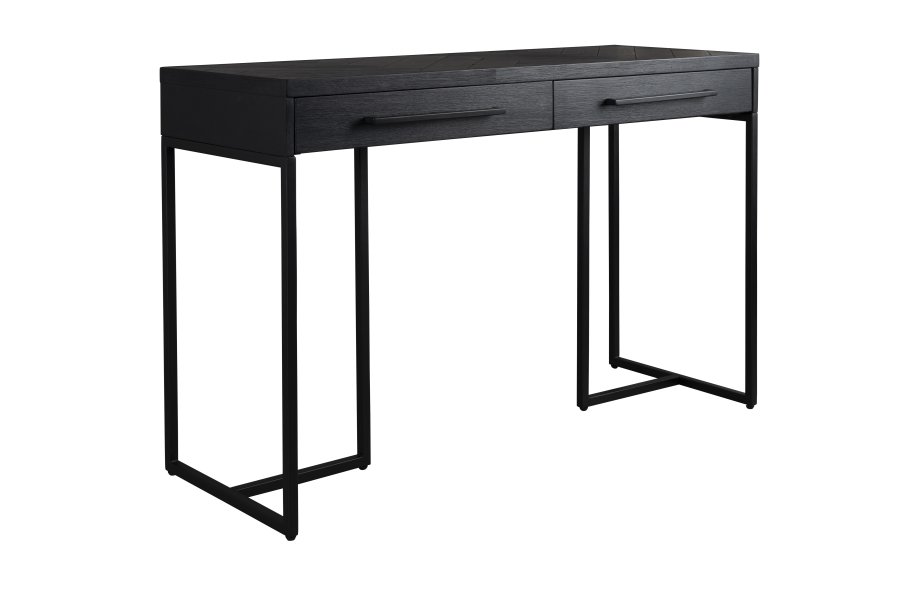 DUTCHBONE Class Konsolentisch, mit 2 Schubladen – schwarzes Holz und schwarzer Stahl (120 x 45)