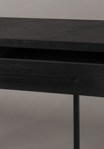 DUTCHBONE Class Konsolentisch, mit 2 Schubladen – schwarzes Holz und schwarzer Stahl (120 x 45)