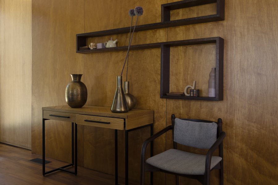 DUTCHBONE Class Konsolentisch, mit 2 Schubladen – Eiche natur und schwarzer Stahl (120x45)