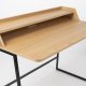 WHITE LABEL LIVING Giorgio skrivebord, m. 1 hylle - naturlig eikefiner og svart metall (120x60)