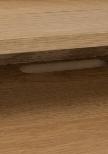 WHITE LABEL LIVING Giorgio skrivebord, m. 1 hylle - naturlig eikefiner og svart metall (120x60)