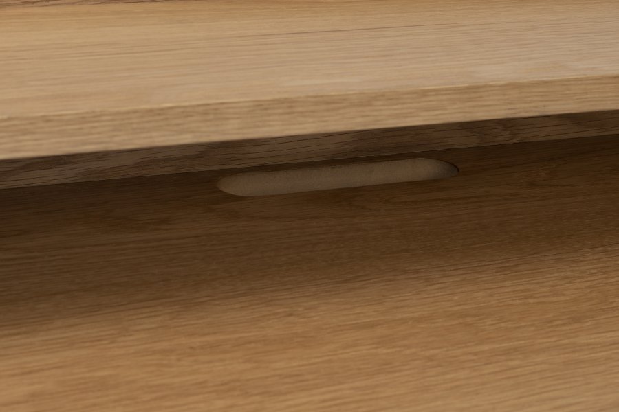 WHITE LABEL LIVING Giorgio skrivebord, m. 1 hylle - naturlig eikefiner og svart metall (120x60)