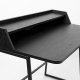 WHITE LABEL LIVING Giorgio skrivebord, m. 1 hylle - svart eikefiner og svart metall (120x60)