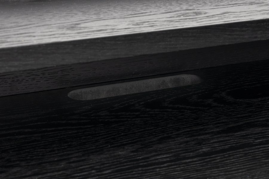 WHITE LABEL LIVING Giorgio skrivebord, m. 1 hylle - svart eikefiner og svart metall (120x60)