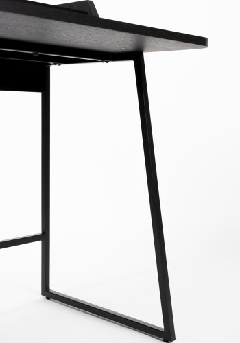WHITE LABEL LIVING Giorgio skrivebord, m. 1 hylle - svart eikefiner og svart metall (120x60)