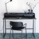 WHITE LABEL LIVING Giorgio skrivebord, m. 1 hylle - svart eikefiner og svart metall (120x60)
