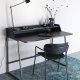 WHITE LABEL LIVING Giorgio skrivebord, m. 1 hylle - svart eikefiner og svart metall (120x60)