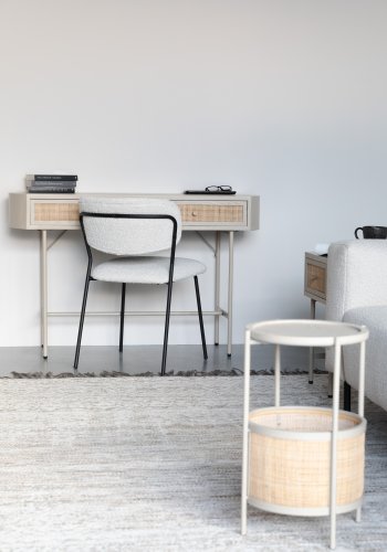 WHITE LABEL LIVING Amaya konsollbord, m. 2 skuffer - beige MDF/metall (120x40)