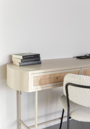 WHITE LABEL LIVING Amaya konsollbord, m. 2 skuffer - beige MDF/metall (120x40)