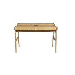 ZUIVER Kaat skrivebord, m. 2 skuffer - natur egefin&eacute;r og asketr� (120x70)
