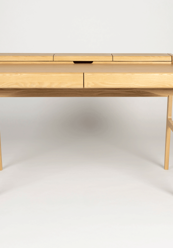 ZUIVER Kaat skrivebord, m. 2 skuffer - naturlig eikefiner og asketre (120x70)