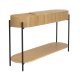ZUIVER Slides konsollbord, med skyvepanel og 1 hylle - naturlig eikefiner og svart metall (120x36)