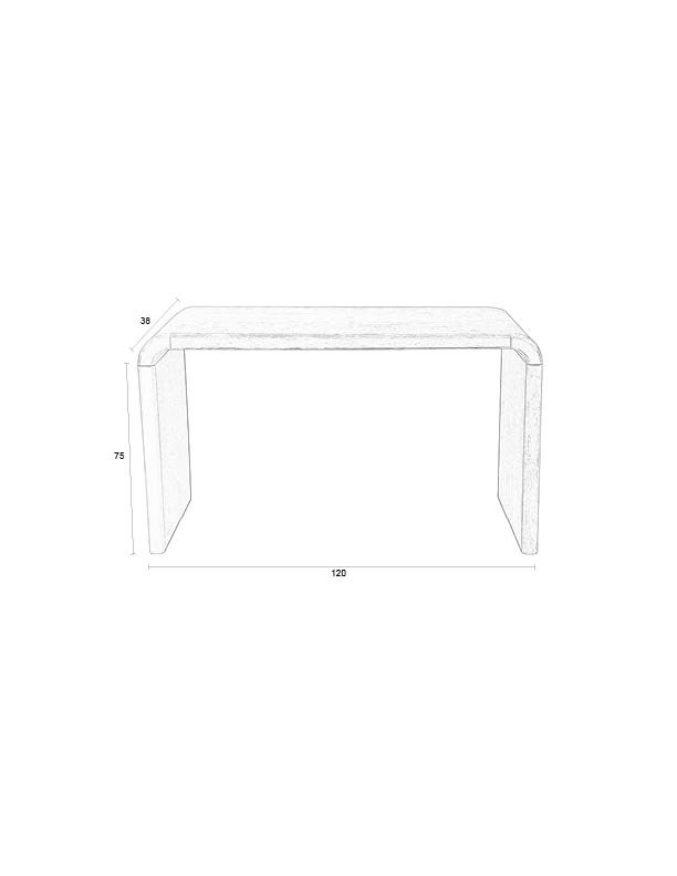 ZUIVER Brave konsollbord, rektangulrt - naturlig eikefiner og gummitre (128x38)