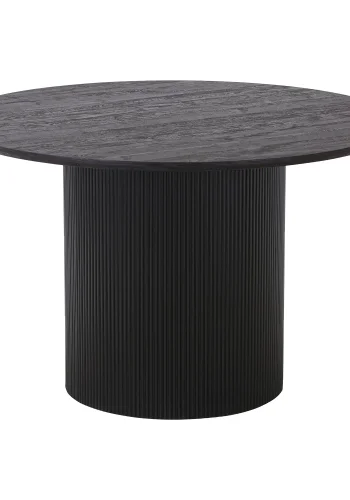 HOUSE NORDIC Boavista spisebord, rundt - mrkebrunt dekorpapir og sort tre (120)