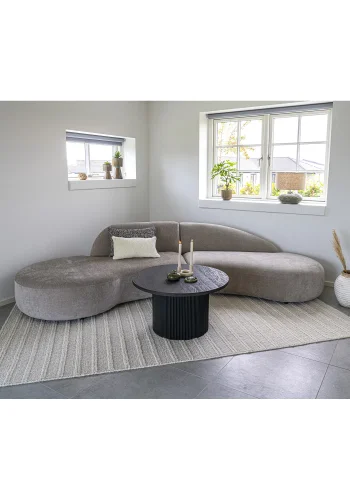 HOUSE NORDIC Boavista salongbord, rundt - mrkebrunt dekorpapir og sort tre (80)